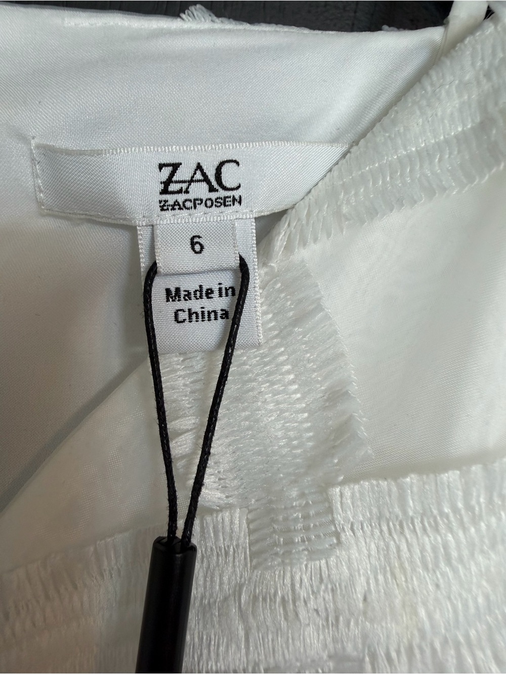 NWT ZAC Zac Posen White Textured Plaid Mini Dress, Size 6 - Picture 9 of 11